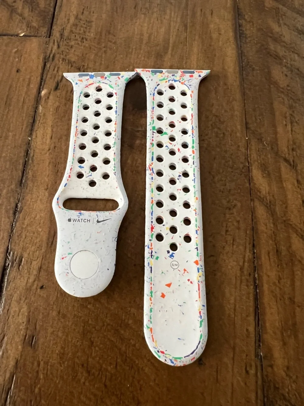 Nike White Confetti Sport Band for Smartwatch - Breathable Silicone Replacement